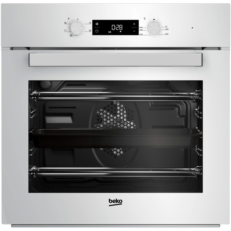 GRADE A1 - Beko BIF22300W Big Capacity 5 Function Electric Built-in Fan Single Oven White