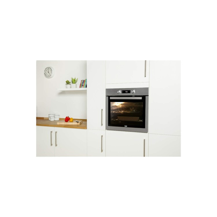 GRADE A1 - BEKO BIM16300XC 8 Function Electric Built-in Single Oven With Catalytic Cleaning And LED Programmer