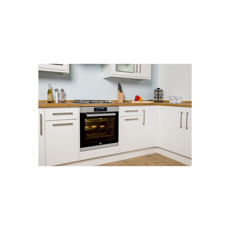 BEKO BIM32400XP 14 Function Electric Built-in Single Oven With Self-cleaning And LED Programmer Stai