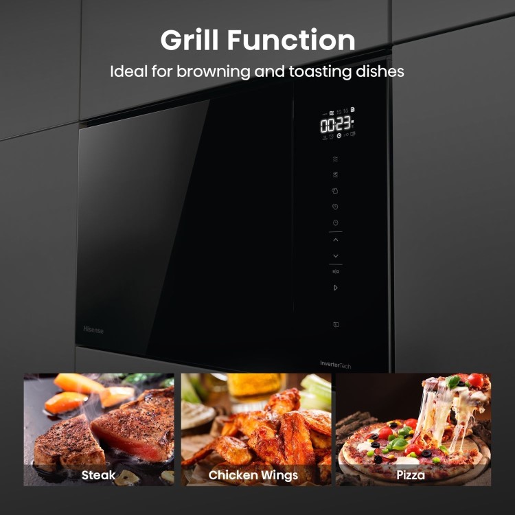 Hisense Built-In 900W Microwave with Grill - Black