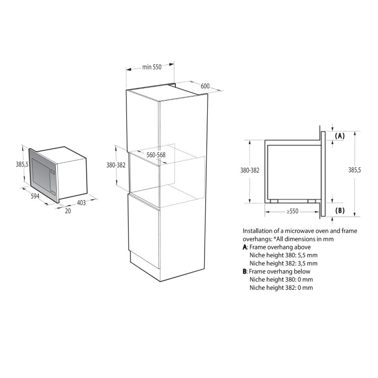 Hisense Built-In 900W Microwave with Grill - Black