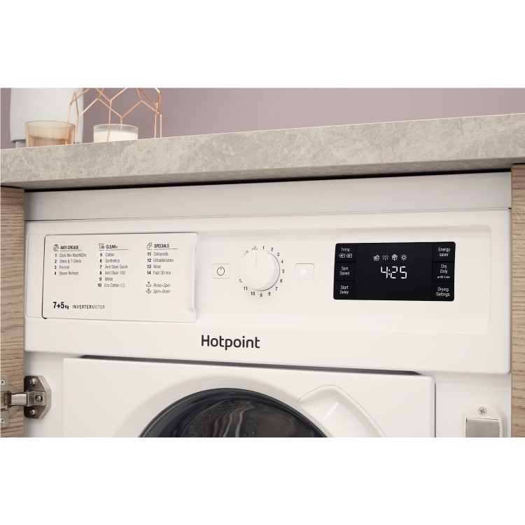 GRADE A2 - Hotpoint BIWDHG7148 7kg Wash 5kg Dry 1400rpm Integrated Washer Dryer - White