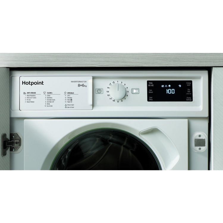 Hotpoint 8kg Wash 6kg Dry Integrated Washer Dryer With Quiet Inverter Motor