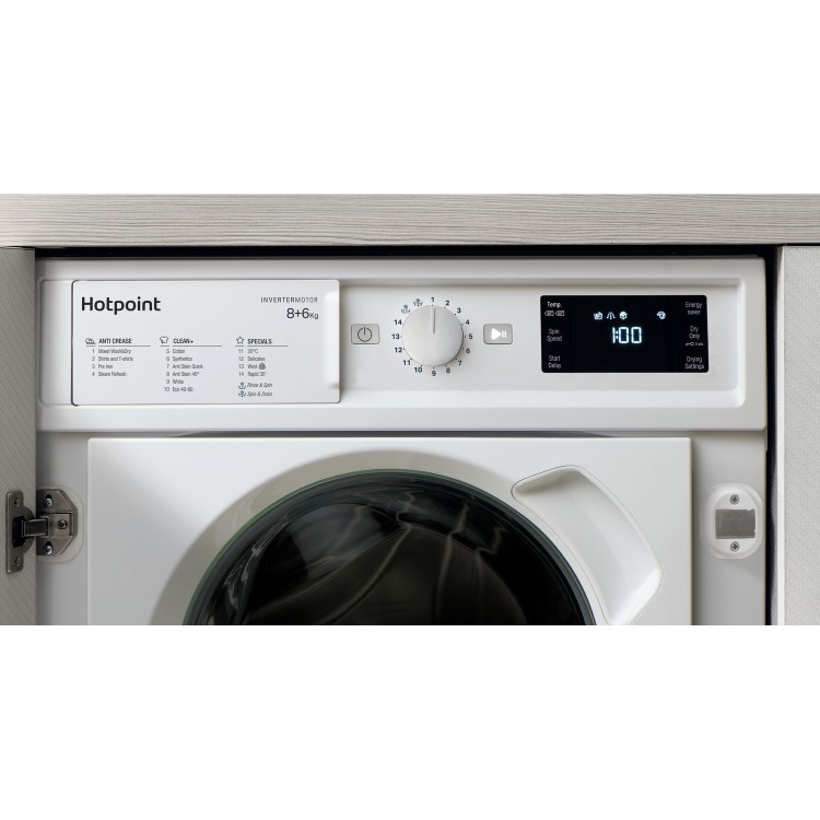 Refurbished Hotpoint BIWDHG861484UK Integrated 8/6KG 1400 Spin Washer Dryer