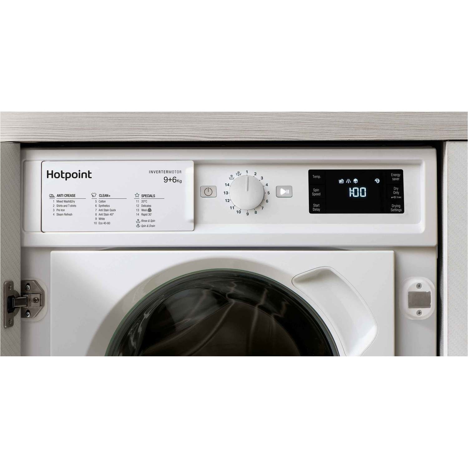 Hotpoint 9kg Wash 6kg Dry Integrated Washer Dryer With Quiet Inverter