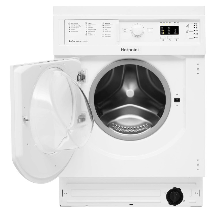 GRADE A2 - Hotpoint BIWDHL7128 7kg Wash 5kg Dry 1200rpm Integrated Washer Dryer With Efficient Inverter Motor - White