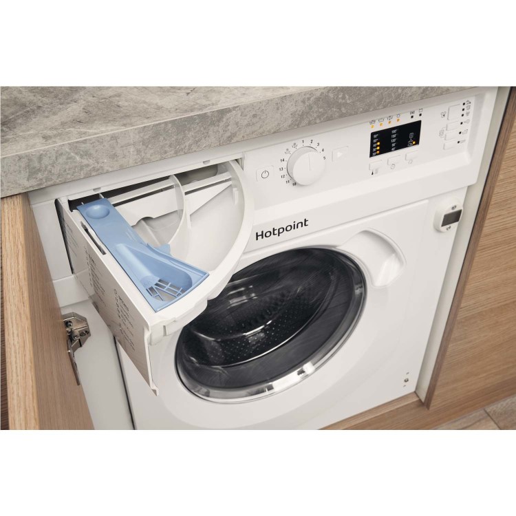 GRADE A2 - Hotpoint BIWDHL7128 7kg Wash 5kg Dry 1200rpm Integrated Washer Dryer With Efficient Inverter Motor - White