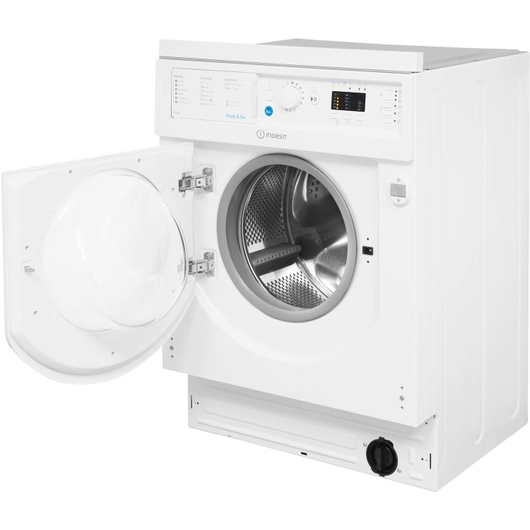 GRADE A1 - Indesit BIWDIL7125 7kg Wash 5kg Dry 1200rpm Integrated Washer Dryer With Push&Go - White
