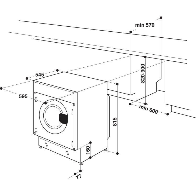 Indesit Push&Go 7kg Wash 5kg Dry Integrated Washer Dryer