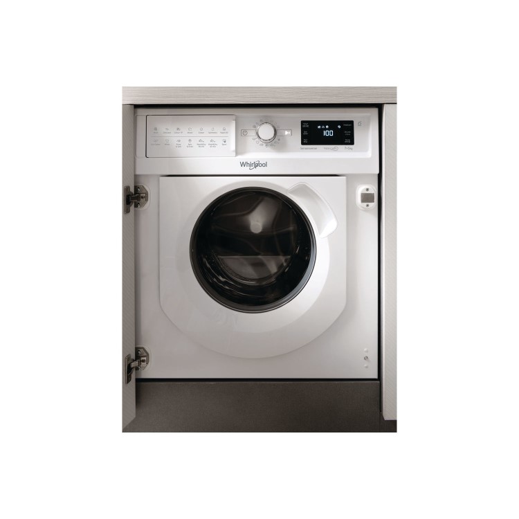 Whirlpool BIWDWG7148 7kg Wash 5kg Dry 1400rpm Integrated Washer Dryer With 6th Sense Technology - White