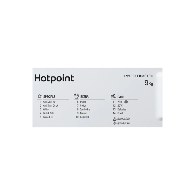 Hotpoint Anti-stain 8kg 1400rpm Integrated Washing Machine - White