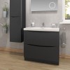 Black Free Standing Bathroom Vanity Unit &amp; Basin - W900 x H850mm - Oakland