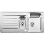 1.5 Bowl Inset Chrome Stainless Steel Kitchen Sink with Reversible Drainer - Blanco Lantos 6S-If