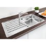 GRADE A1 - Box Opened Blanco Lantos XL 6S-IF Single Bowl Inset Chrome Stainless Steel Kitchen Sink with Reversible Drainer