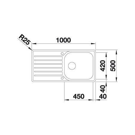 GRADE A1 - Box Opened Blanco Lantos XL 6S-IF Single Bowl Inset Chrome Stainless Steel Kitchen Sink with Reversible Drainer
