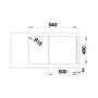 Single Bowl White Composite Kitchen Sink with 500mm Reversible Drainer - Blanco Sona