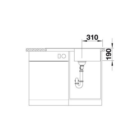 Single Bowl White Composite Kitchen Sink with 500mm Reversible Drainer - Blanco Sona