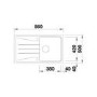 Single Bowl White Composite Kitchen Sink with 500mm Reversible Drainer - Blanco Sona