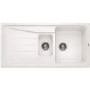 1.5 Bowl White Composite Kitchen Sink with Reversible Drainer - Blanco Sona 6 S Silgranit Puradur Ii