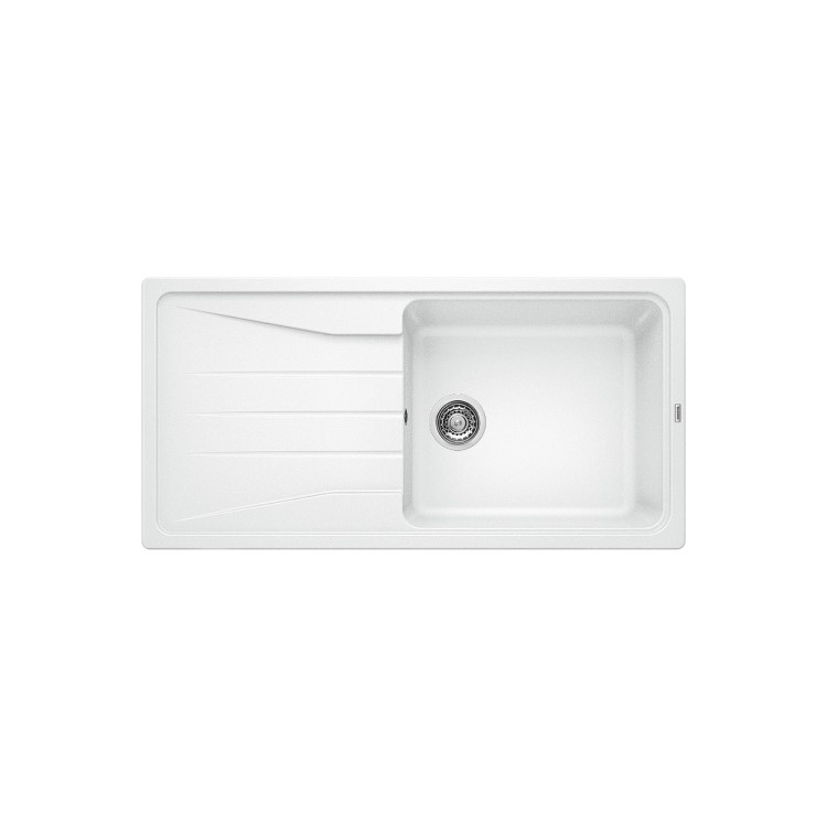 Single Bowl White Composite Kitchen Sink with 600mm Reversible Drainer - Blanco Sona