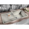 Single Bowl White Composite Kitchen Sink with 600mm Reversible Drainer - Blanco Sona
