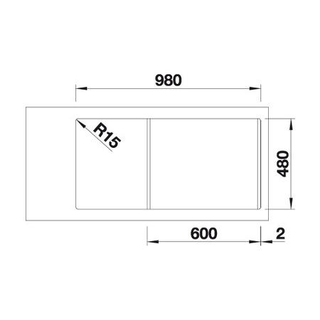 Single Bowl White Composite Kitchen Sink with 600mm Reversible Drainer - Blanco Sona