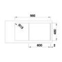 Single Bowl White Composite Kitchen Sink with 600mm Reversible Drainer - Blanco Sona