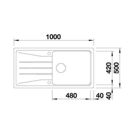 Single Bowl White Composite Kitchen Sink with 600mm Reversible Drainer - Blanco Sona