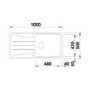Single Bowl White Composite Kitchen Sink with 600mm Reversible Drainer - Blanco Sona