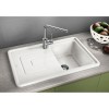 Single Bowl White Ceramic Kitchen Sink with Reversible Drainer - Blanco Tolon 45S Cry
