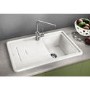 Single Bowl White Ceramic Kitchen Sink with Reversible Drainer - Blanco Tolon 45S Cry