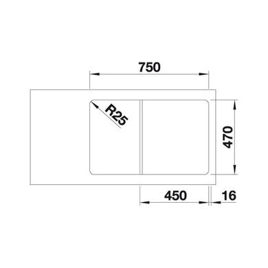Single Bowl White Ceramic Kitchen Sink with Reversible Drainer - Blanco Tolon 45S Cry