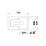 Single Bowl White Ceramic Kitchen Sink with Reversible Drainer - Blanco Tolon 45S Cry