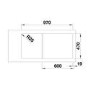 GRADE A2 - Blanco BL467808 Ceramic Sink Tolon 6S Cry. White