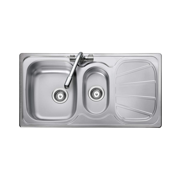 Rangemaster BL9502 Baltimore 1.5 Bowl Reversible Stainless Steel Kitchen Sink