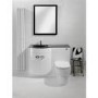 White Left Hand Vanity Unit & Black Glass Basin - Without Toilet