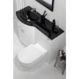 White Left Hand Vanity Unit & Black Glass Basin - Without Toilet