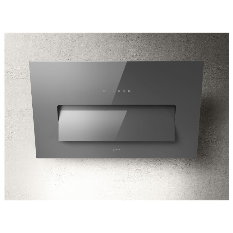 Elica Bloom 85cm Angled Cooker Hood - Grey Glass