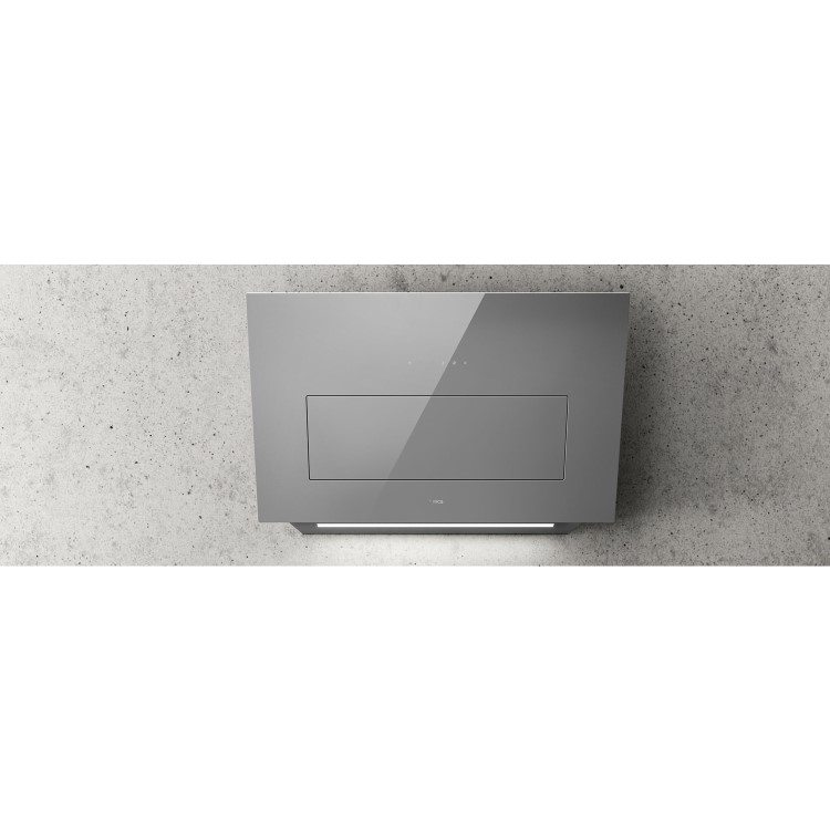 Elica Bloom 85cm Angled Cooker Hood - Grey Glass