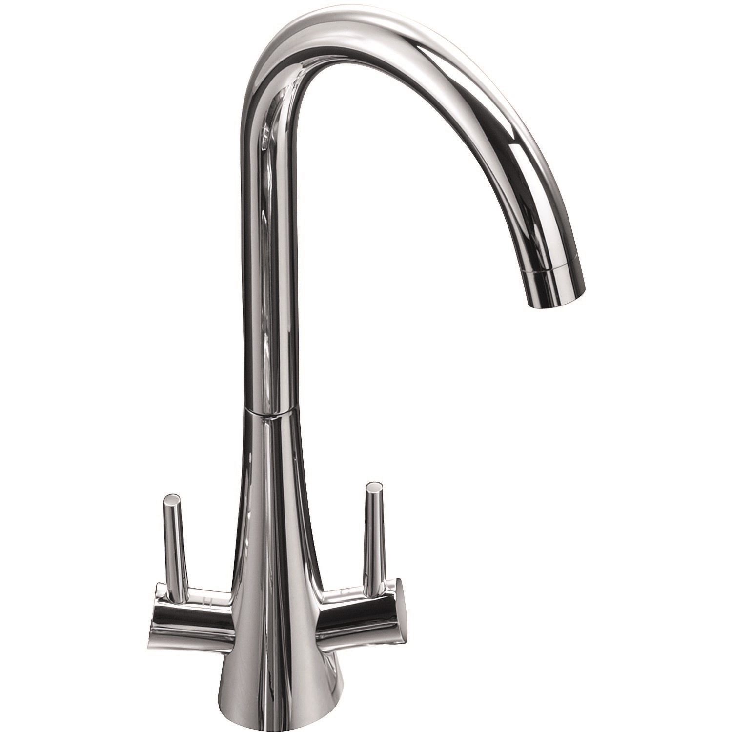 Blanco Chrome Twin Lever Kitchen Mixer Tap - Spirex