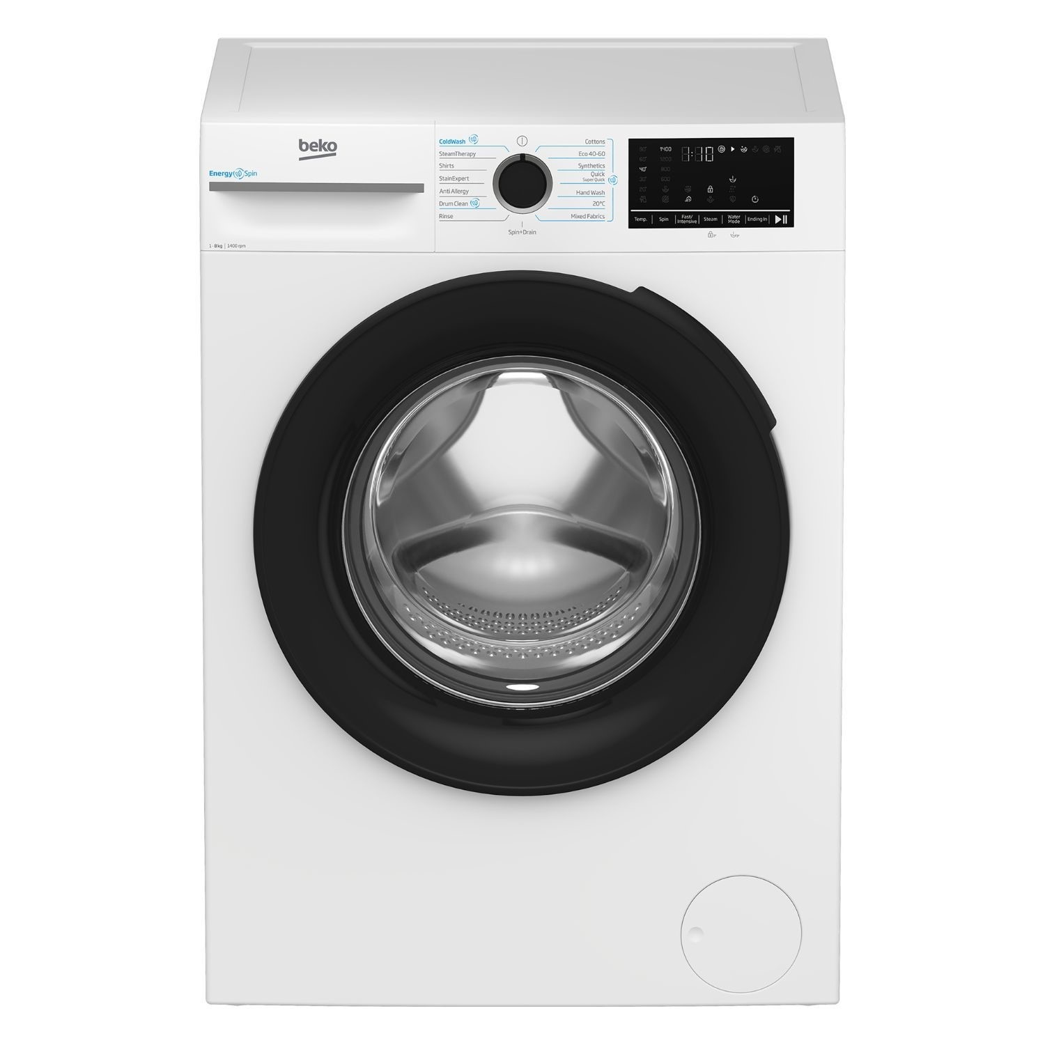 Beko EnergySpin 8kg Washing Machine - Freestanding White 1400rpm IronFast A-Rated