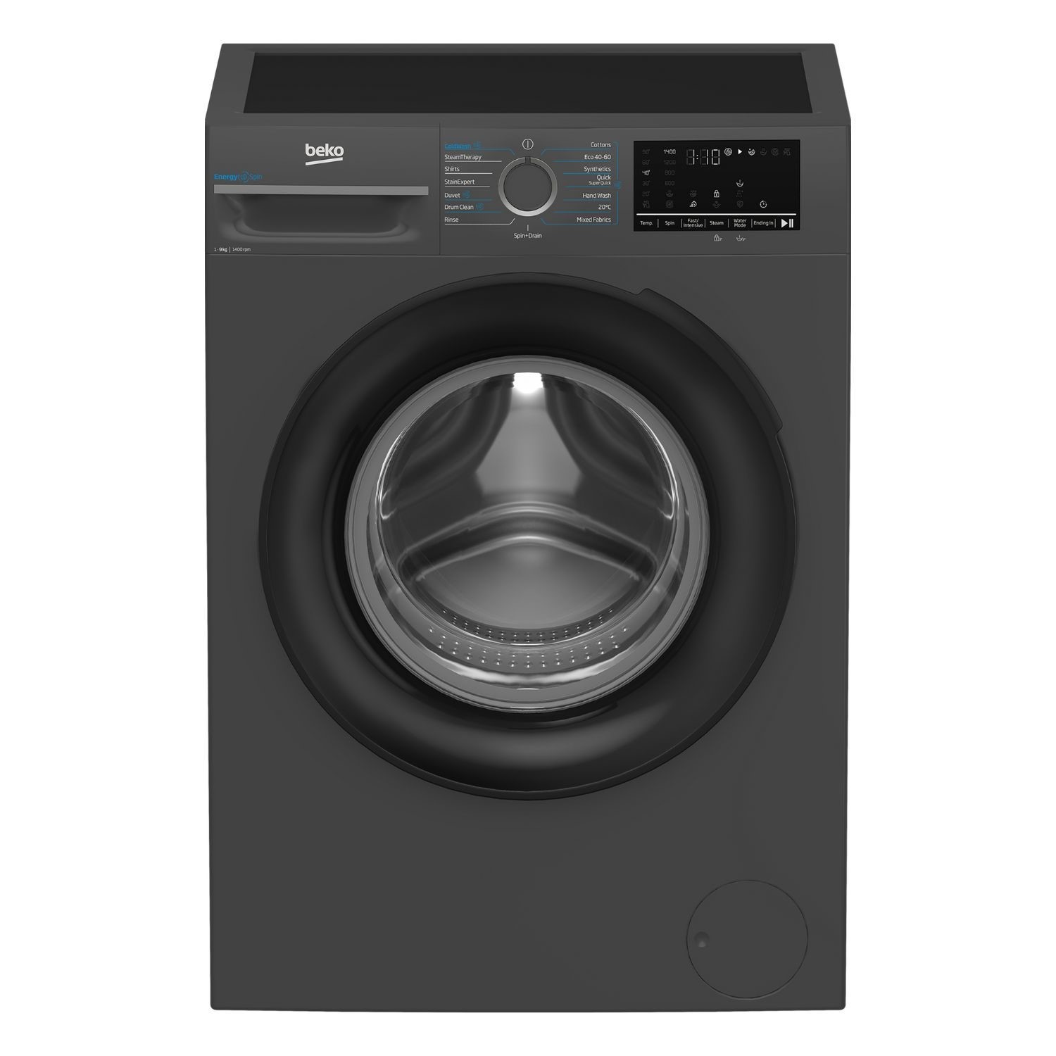 EnergySpin Washing Machine Graphite Freestanding 1400rpm Rated IronFast