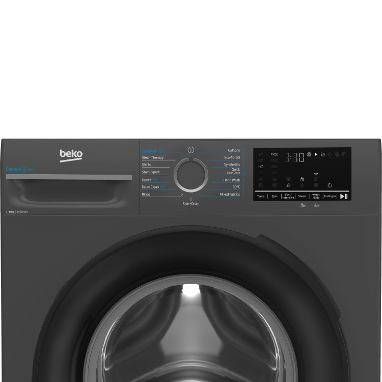 Beko IronFast RecycledTub&reg; 9kg 1400rpm Washing Machine - Graphite