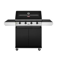 BeefEater 1200E Series - 4 Burner Gas BBQ Grill & Side Burner Trolley - Black