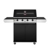 BeefEater 1200E Series - 4 Burner Gas BBQ Grill &amp; Side Burner Trolley - Black
