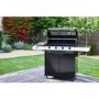 BeefEater 1200E Series - 4 Burner Gas BBQ Grill & Side Burner Trolley - Black