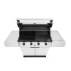 BeefEater 1200S Series - 4 Burner Gas BBQ Grill &amp; Side Burner Trolley - Silver