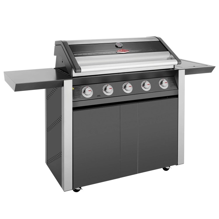 BeefEater 1600E Series - 5 Burner Gas BBQ Grill & Side Burner Trolley - Dark
