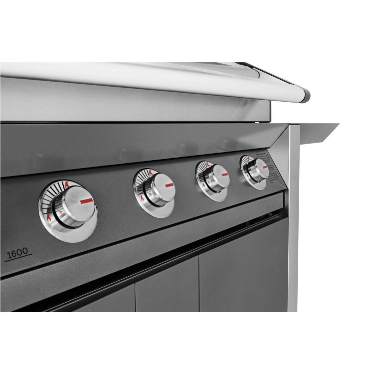 BeefEater 1600E Series - 5 Burner Gas BBQ Grill & Side Burner Trolley - Dark