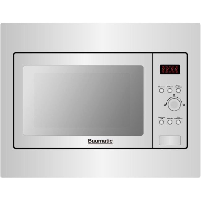 Baumatic BMIG4625M 25L Integrated Microwave with Grill - Stainless Steel